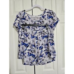 Amanda blu large women's blue and white floral pajama set